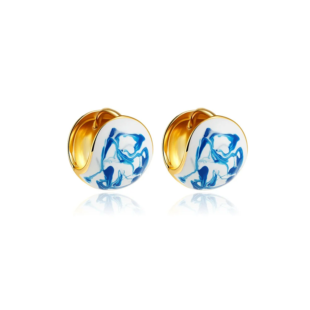 Wholesale Earrings Copper Geometric Oil Drop Enamel Style - Image 5