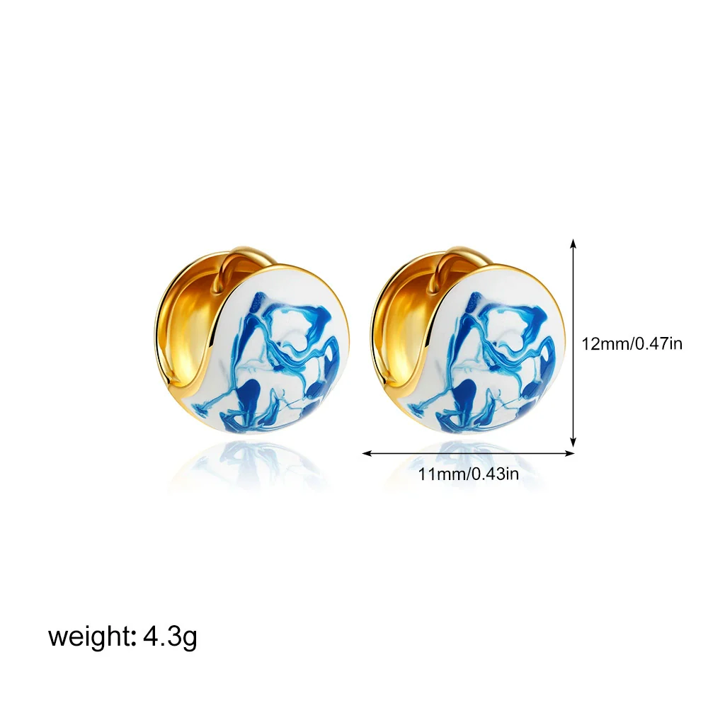 Wholesale Earrings Copper Geometric Oil Drop Enamel Style - Image 6