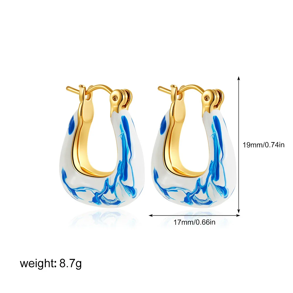 Wholesale Earrings Copper Geometric Oil Drop Enamel Style - Image 7