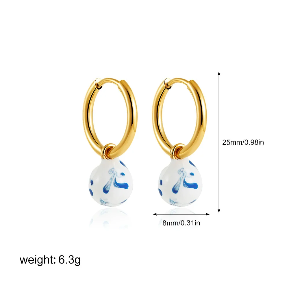 Wholesale Earrings Copper Geometric Oil Drop Enamel Style - Image 8