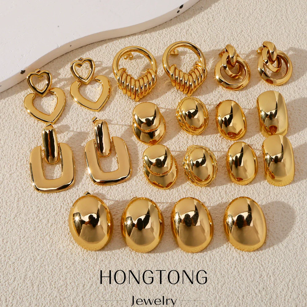 Wholesale Earrings Copper Geometric Style Electroplated For Women