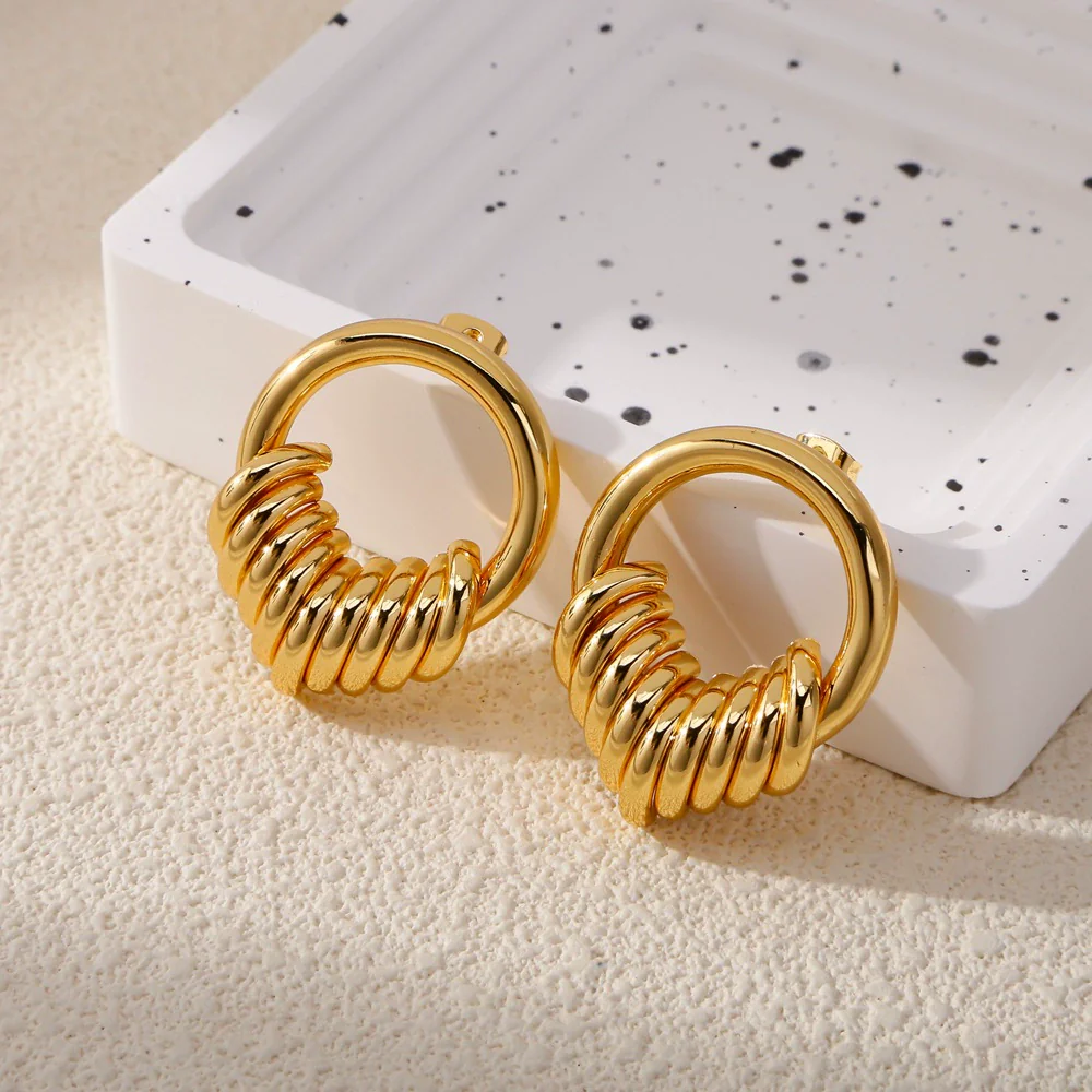 Wholesale Earrings Copper Geometric Style Electroplated For Women - Image 3