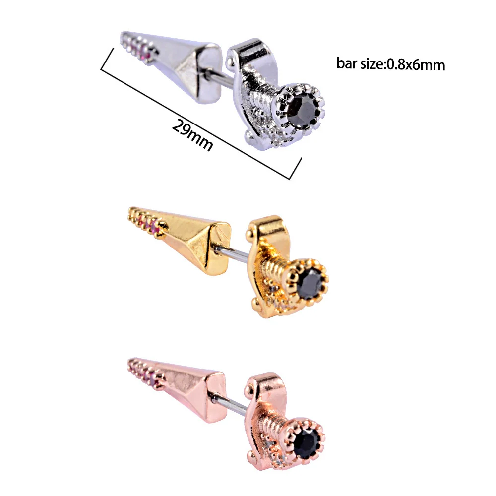 Wholesale Earrings Copper Gold Rose Gold Silver Electroplated With Arrow Heart Geometric Letter Number Text Patterns - Image 6