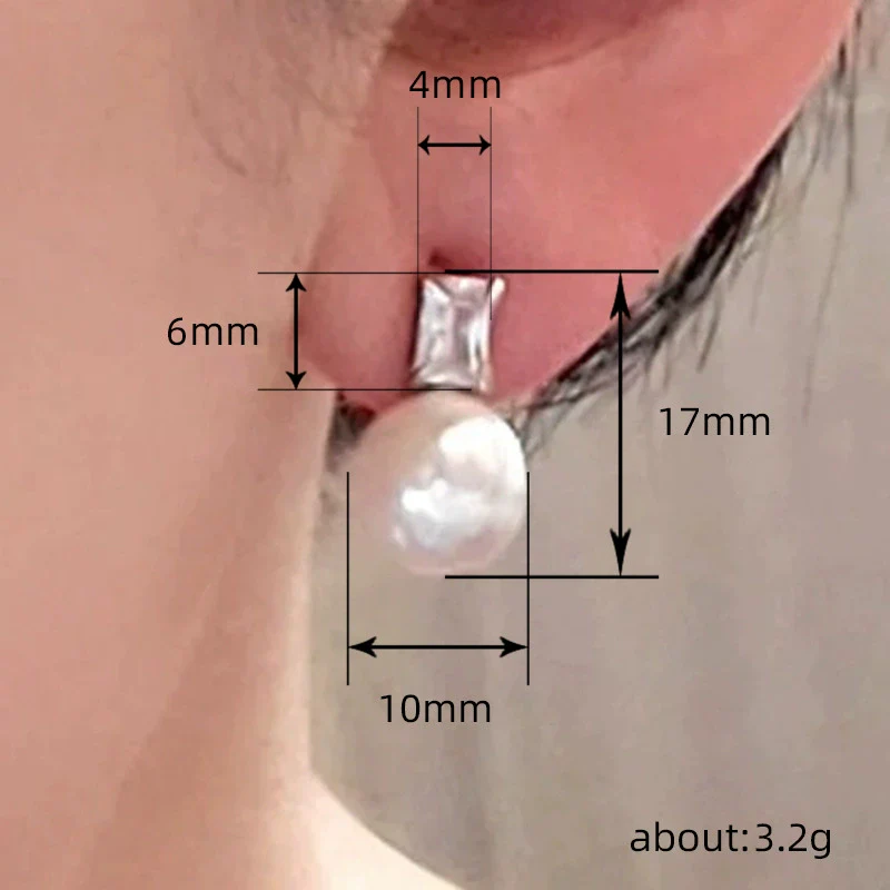 Wholesale Earrings Copper Imitation Pearl Geometric Minimalist Style - Image 4