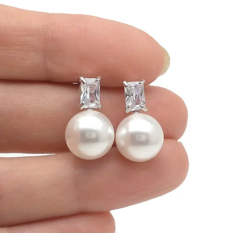 Wholesale Earrings Copper Imitation Pearl Geometric Minimalist Style - Image 5