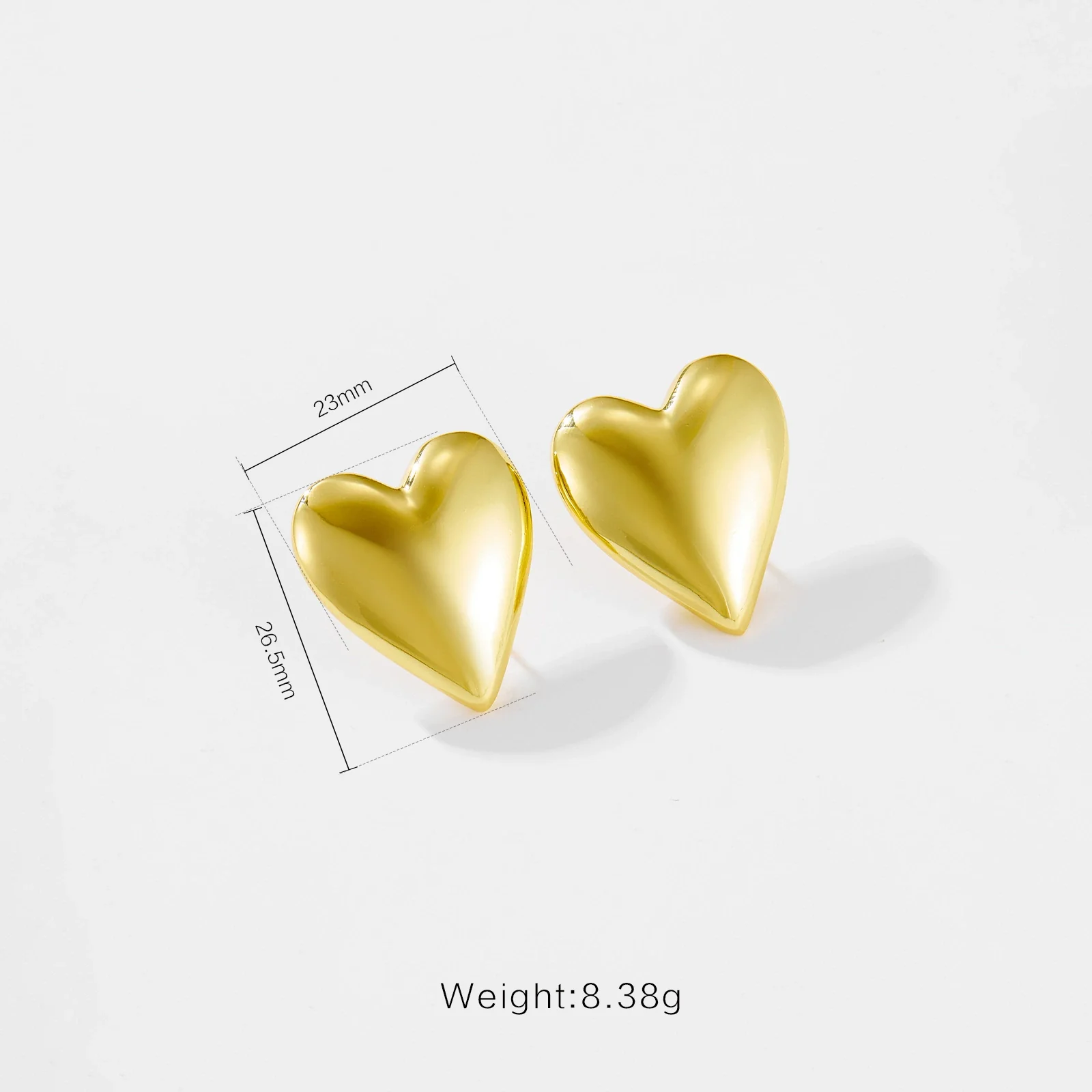 Wholesale Earrings Copper Micropaved Platinum 18K Gold Plated Geometric Love Heart Design For Women - Image 2