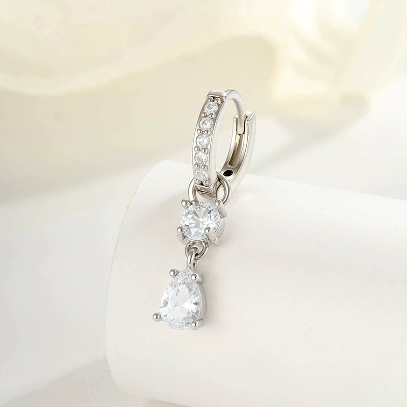 Wholesale Earrings Copper Sweet Style Geometric Drop Shape Inlaid Zircon - Image 5
