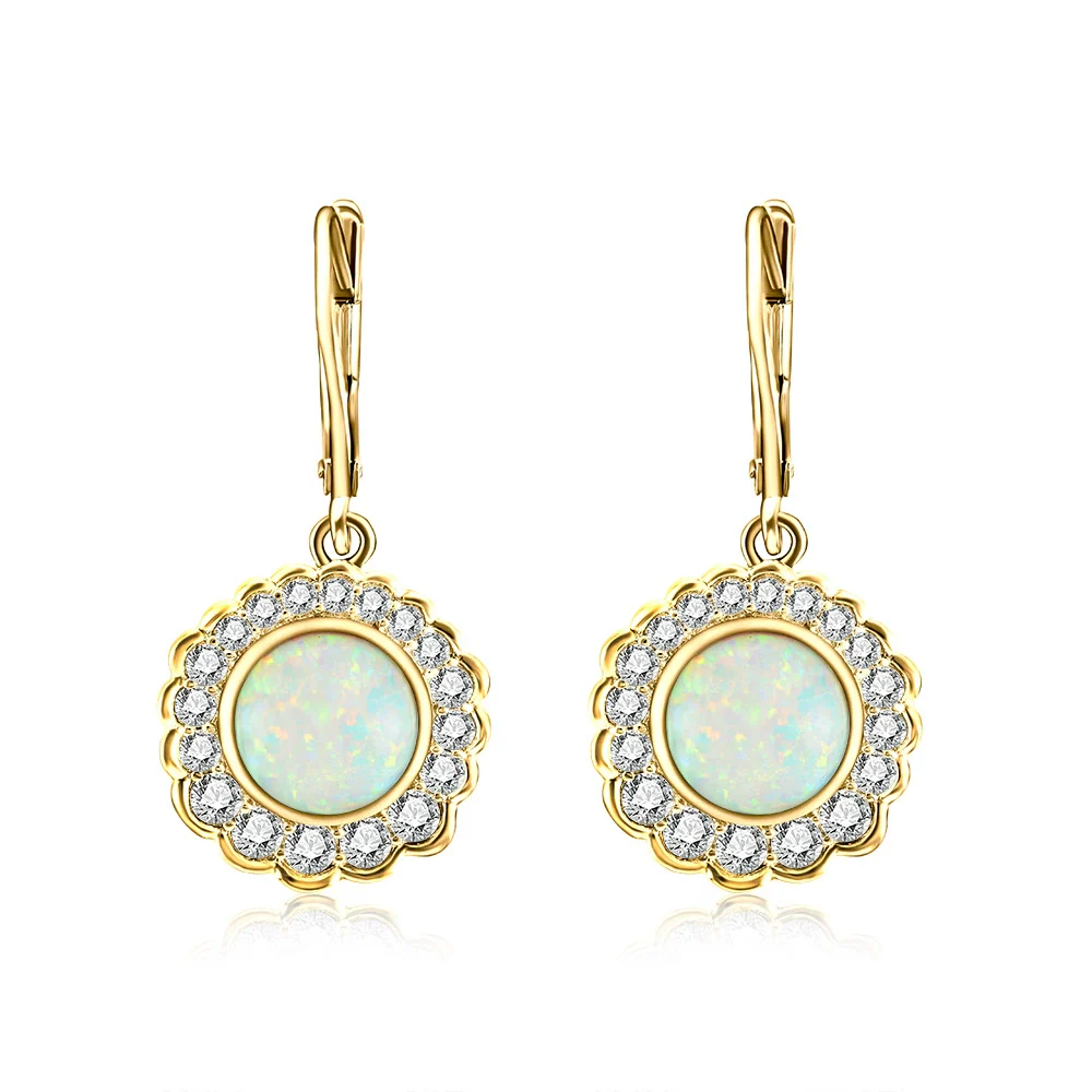 Wholesale Earrings Metal Opal Zircon Geometric Gold Plated - Image 6