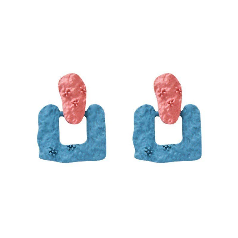 Wholesale Earrings Plastic Resin Geometric 3D Printing Oil Painting Style Electroplating - Image 5
