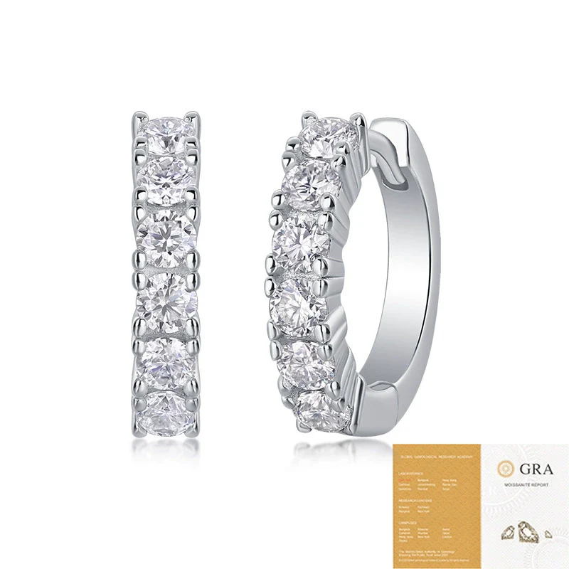 Wholesale Earrings S925 Silver Heavy Industry Inlaid Moissanite Geometric Style - Image 5