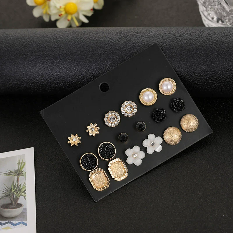 Wholesale Earrings Set Geometric Crystal Stainless Steel Microinlay - Image 10