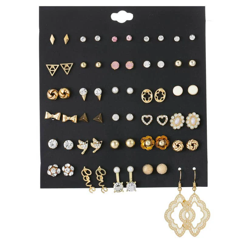 Wholesale Earrings Set Geometric Crystal Stainless Steel Microinlay - Image 23