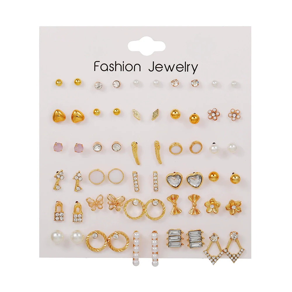 Wholesale Earrings Set Geometric Crystal Stainless Steel Microinlay - Image 8