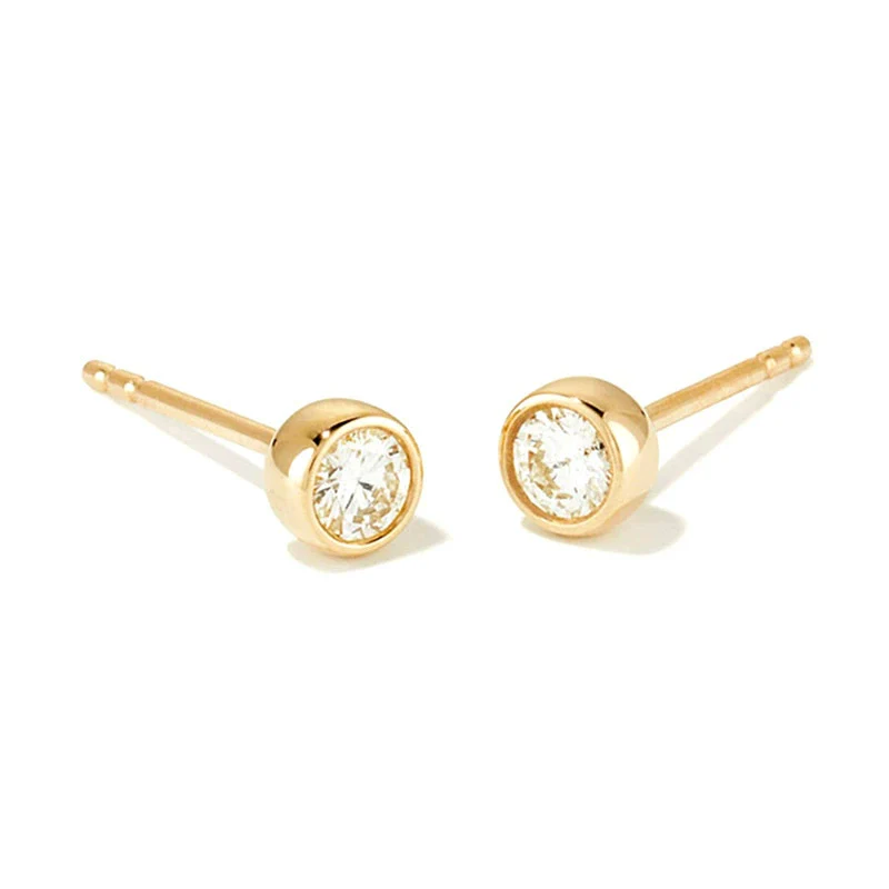 Wholesale Earrings Silver Needle Copper Gold Plated Geometric Inlaid Zircon Circle Shape - Image 2