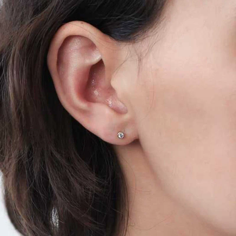 Wholesale Earrings Silver Needle Copper Gold Plated Geometric Inlaid Zircon Circle Shape - Image 4