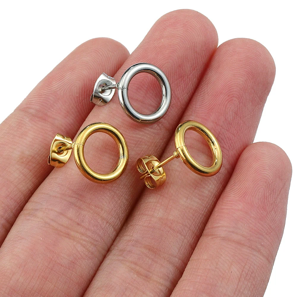Wholesale Earrings Stainless Steel Geometric Vacuum Plated Handmade - Image 3