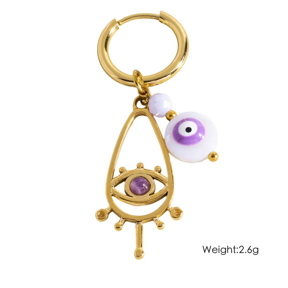 Wholesale Earrings Titanium Steel Geometric And Flower Pattern Electroplated With Original Design - Image 13