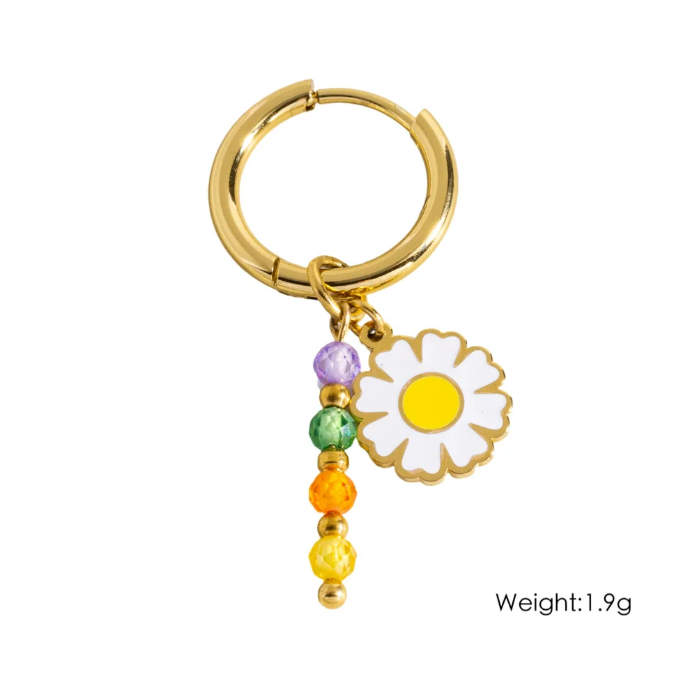 Wholesale Earrings Titanium Steel Geometric And Flower Pattern Electroplated With Original Design - Image 7