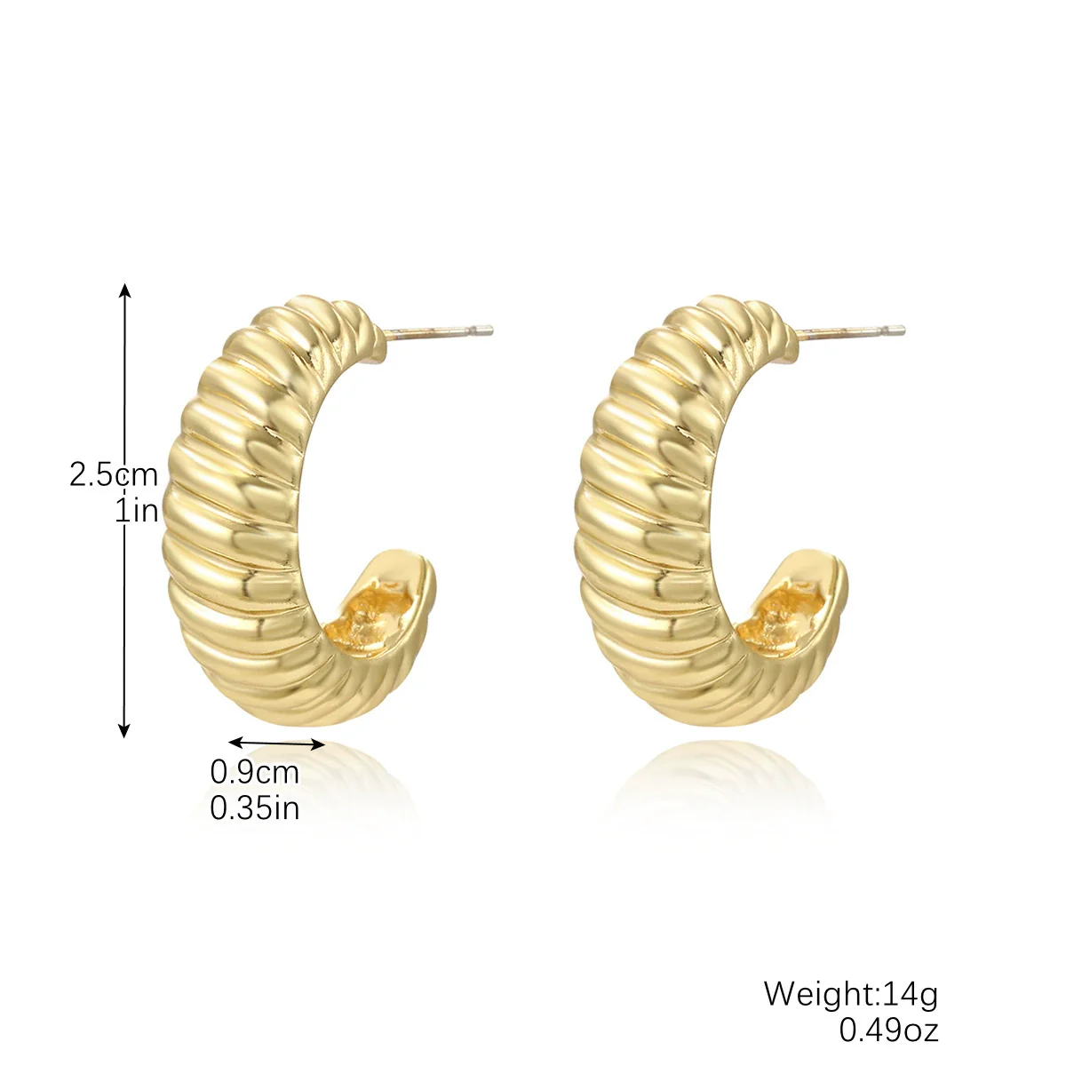 Wholesale Earrings Zinc Alloy Geometric Cshaped Electroplating Simple Style Women's - Image 6