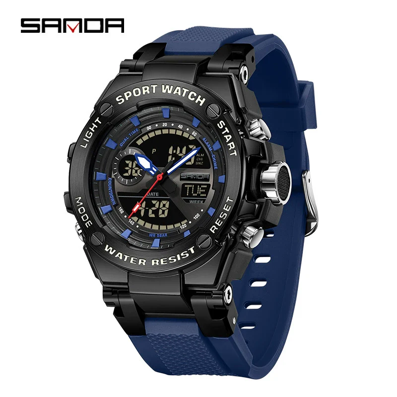 Wholesale Electronic Watch Zinc Alloyabs Case Tpu And Steel Strip Strap Acrylic Mirror Round Dial Minimalist Business Versatile Casual Sporty Fashion Student Watch - Image 14