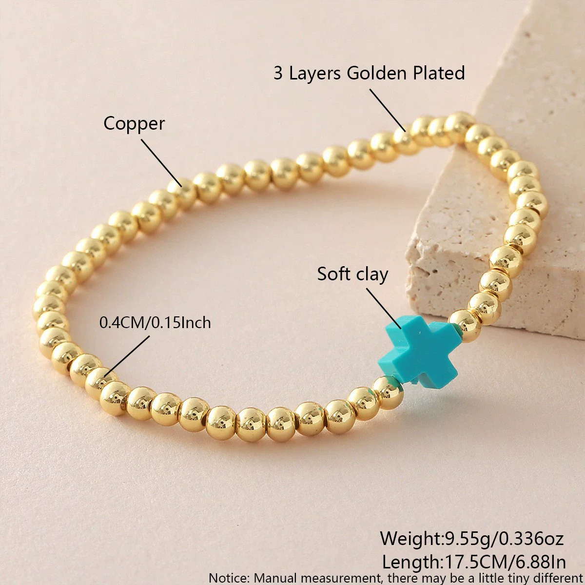 Wholesale Electroplated Copper Cross Bracelet For Women And Unisex Fashionable Simple And Versatile - Image 6