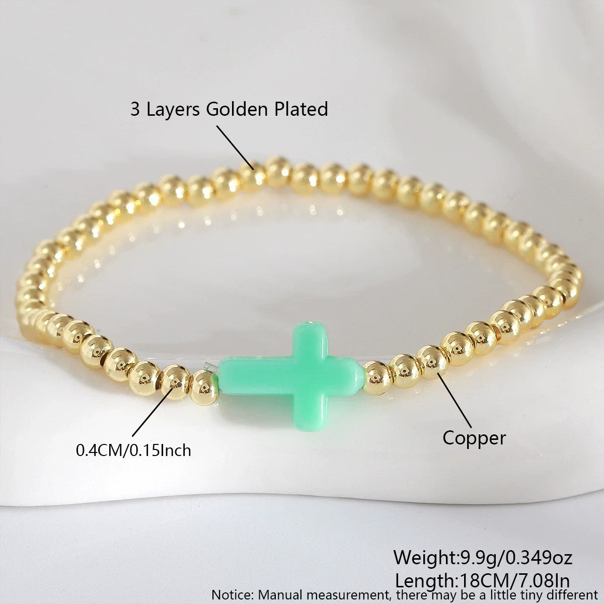 Wholesale Electroplated Copper Cross Bracelet For Women And Unisex Fashionable Simple And Versatile - Image 8