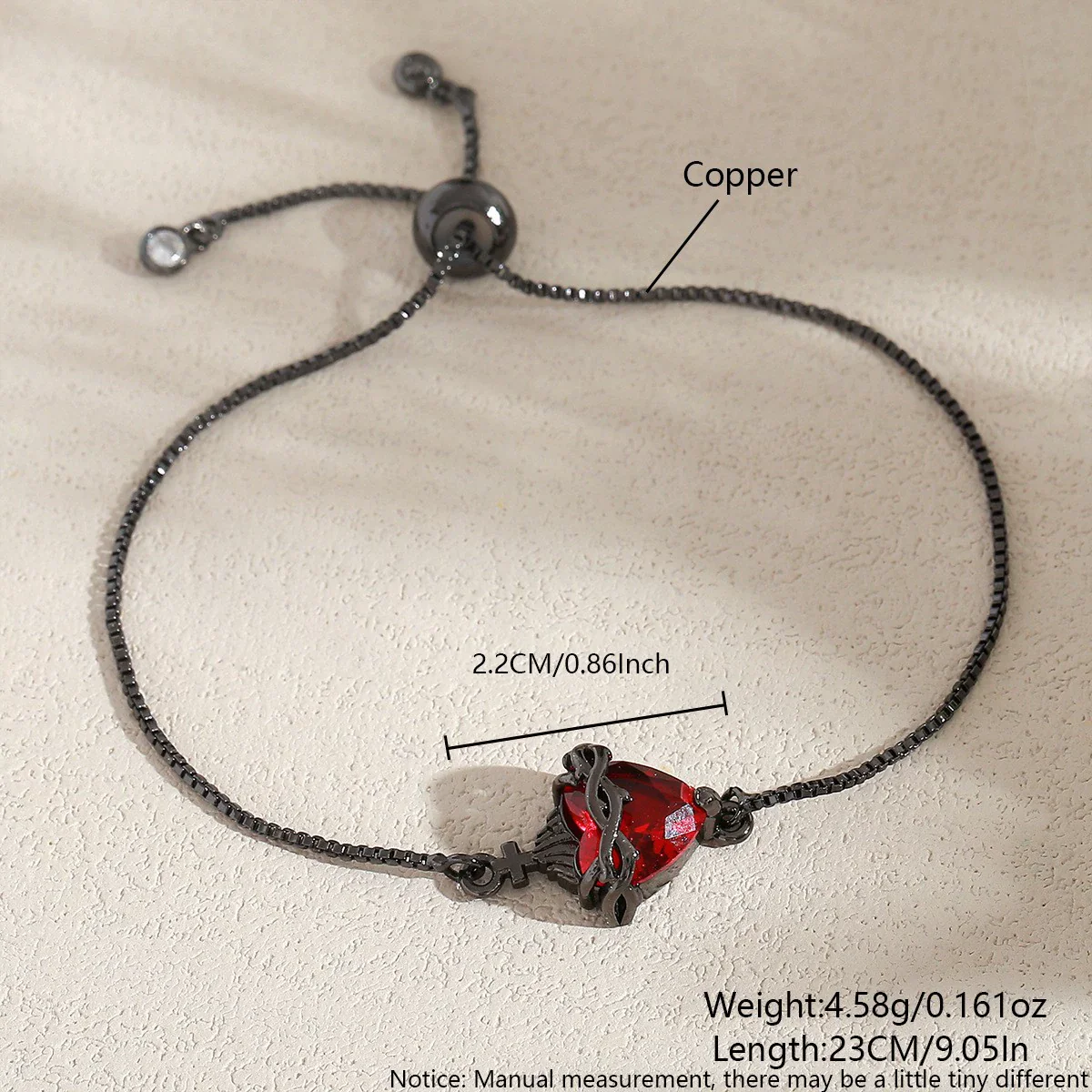Wholesale Electroplated Copper Heartshaped Bracelet For Unisex - Image 7