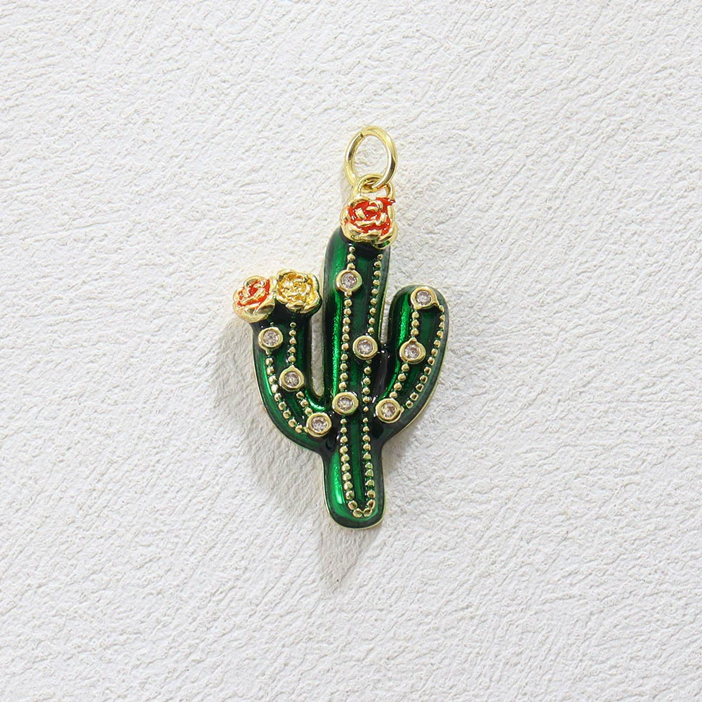 Wholesale Electroplated Copper Pendant Jewelry Accessories With Life Tree Cactus Star Moon Design - Image 3