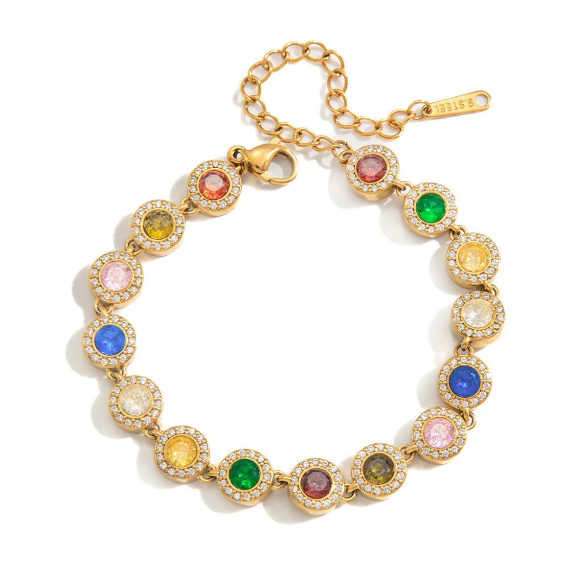Wholesale Electroplated Geometric Heartshaped Stainless Steel Bracelet For Women - Image 5