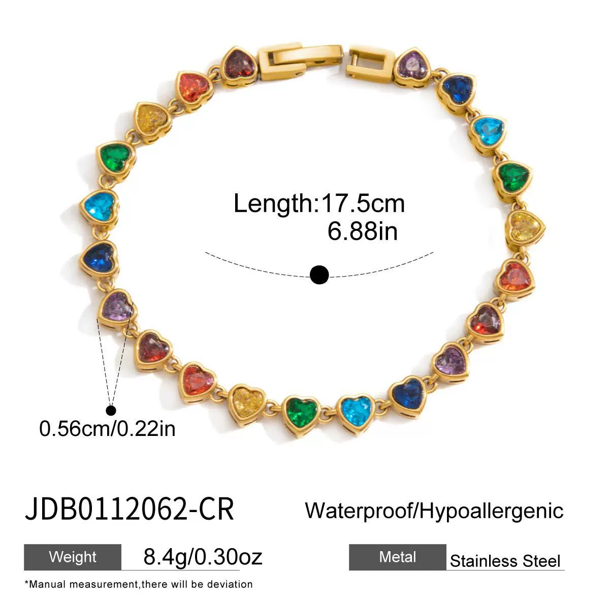 Wholesale Electroplated Geometric Heartshaped Stainless Steel Bracelet For Women - Image 7