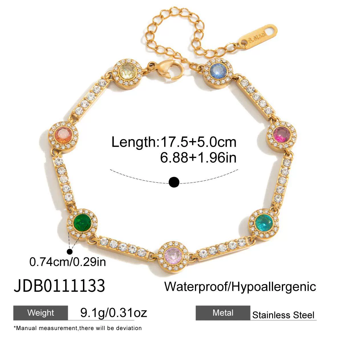 Wholesale Electroplated Geometric Heartshaped Stainless Steel Bracelet For Women - Image 8