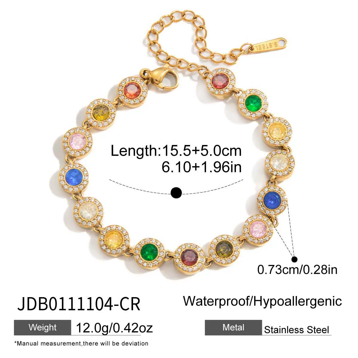 Wholesale Electroplated Geometric Heartshaped Stainless Steel Bracelet For Women - Image 9
