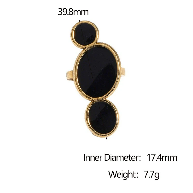 Wholesale Electroplated Geometric Stainless Steel Open Ring And Bracelet For Women - Image 5