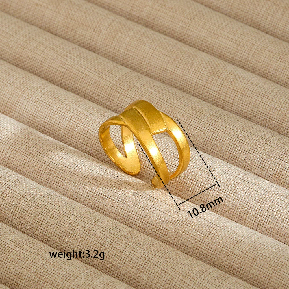 Wholesale Electroplated Heart Shape Geometric Titanium Steel Open Ring For Women And Unisex Ins Style Jewelry - Image 10