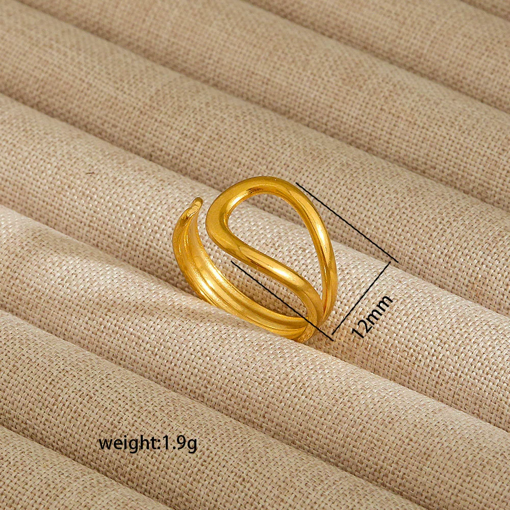 Wholesale Electroplated Heart Shape Geometric Titanium Steel Open Ring For Women And Unisex Ins Style Jewelry - Image 15
