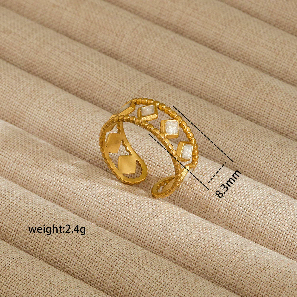 Wholesale Electroplated Heart Shape Geometric Titanium Steel Open Ring For Women And Unisex Ins Style Jewelry - Image 21