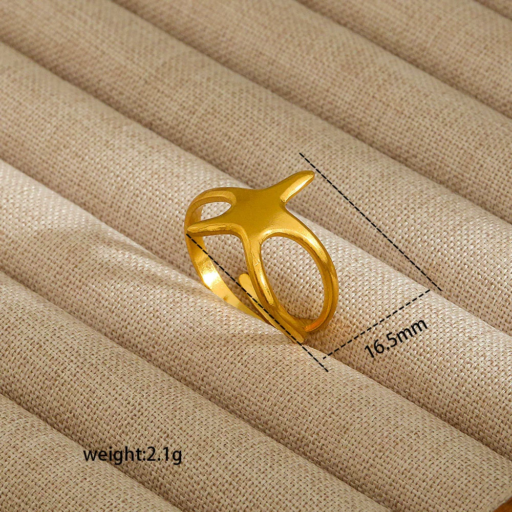 Wholesale Electroplated Heart Shape Geometric Titanium Steel Open Ring For Women And Unisex Ins Style Jewelry - Image 29