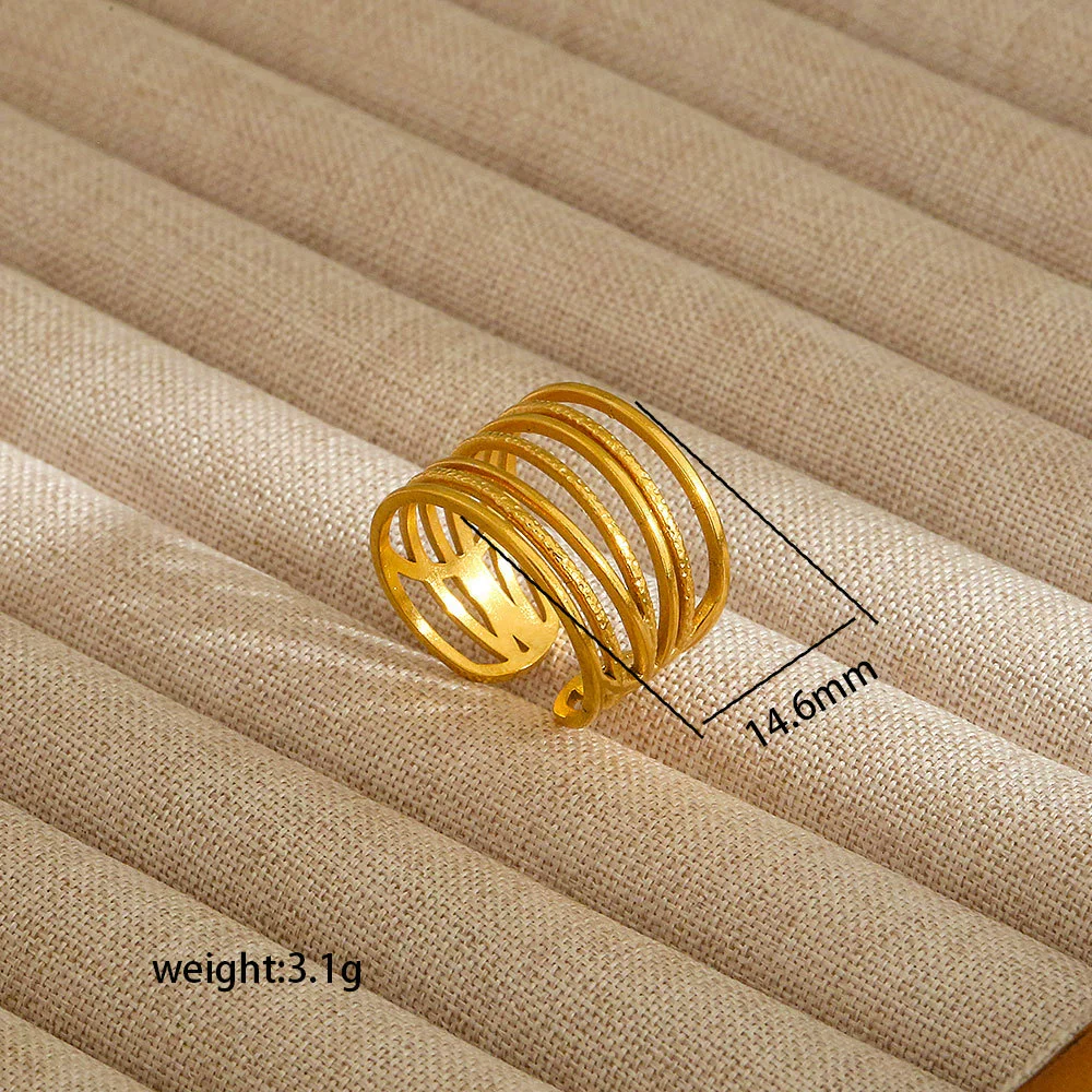 Wholesale Electroplated Heart Shape Geometric Titanium Steel Open Ring For Women And Unisex Ins Style Jewelry - Image 30