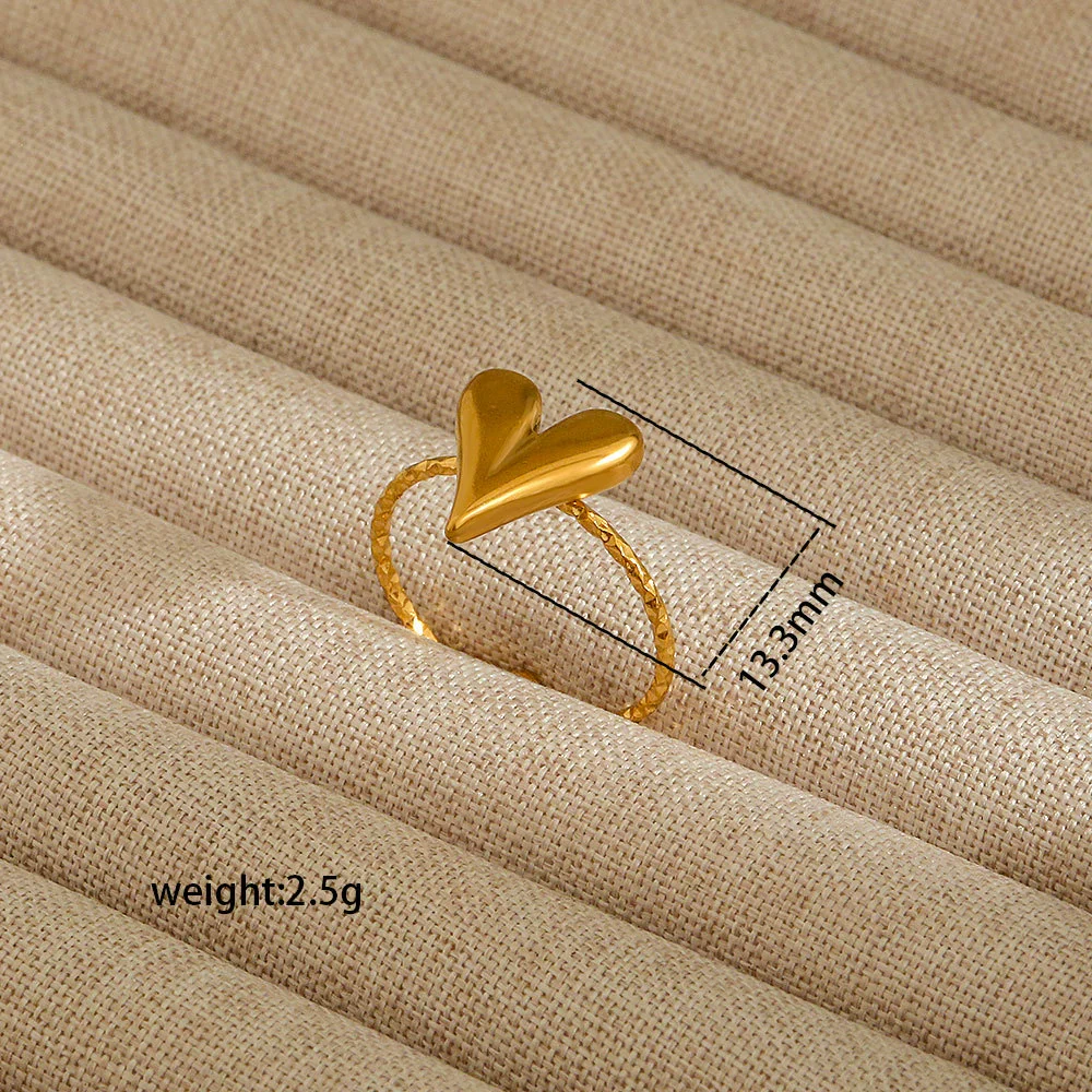 Wholesale Electroplated Heart Shape Geometric Titanium Steel Open Ring For Women And Unisex Ins Style Jewelry - Image 36