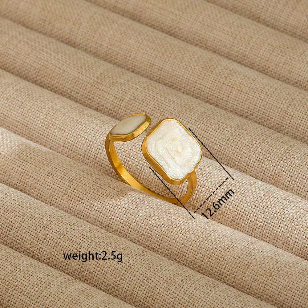 Wholesale Electroplated Heart Shape Geometric Titanium Steel Open Ring For Women And Unisex Ins Style Jewelry - Image 38