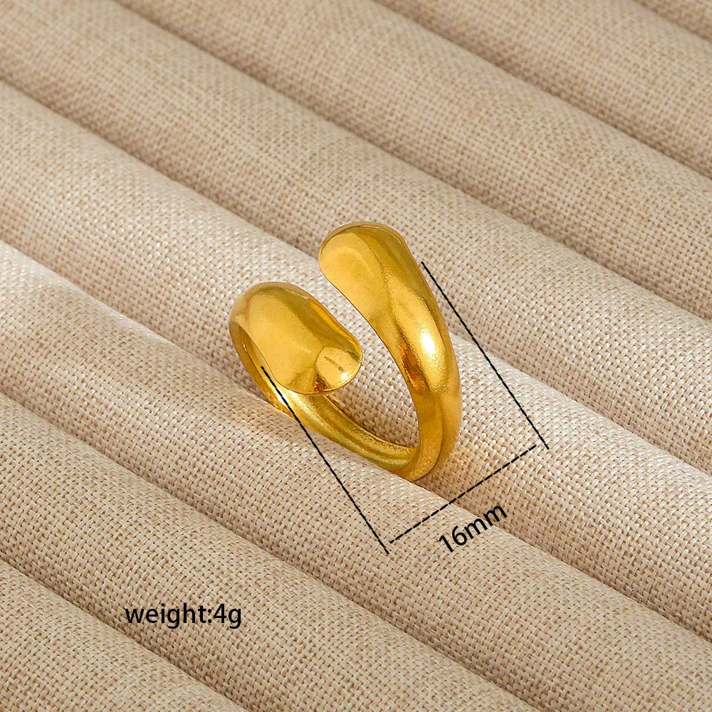 Wholesale Electroplated Heart Shape Geometric Titanium Steel Open Ring For Women And Unisex Ins Style Jewelry - Image 39
