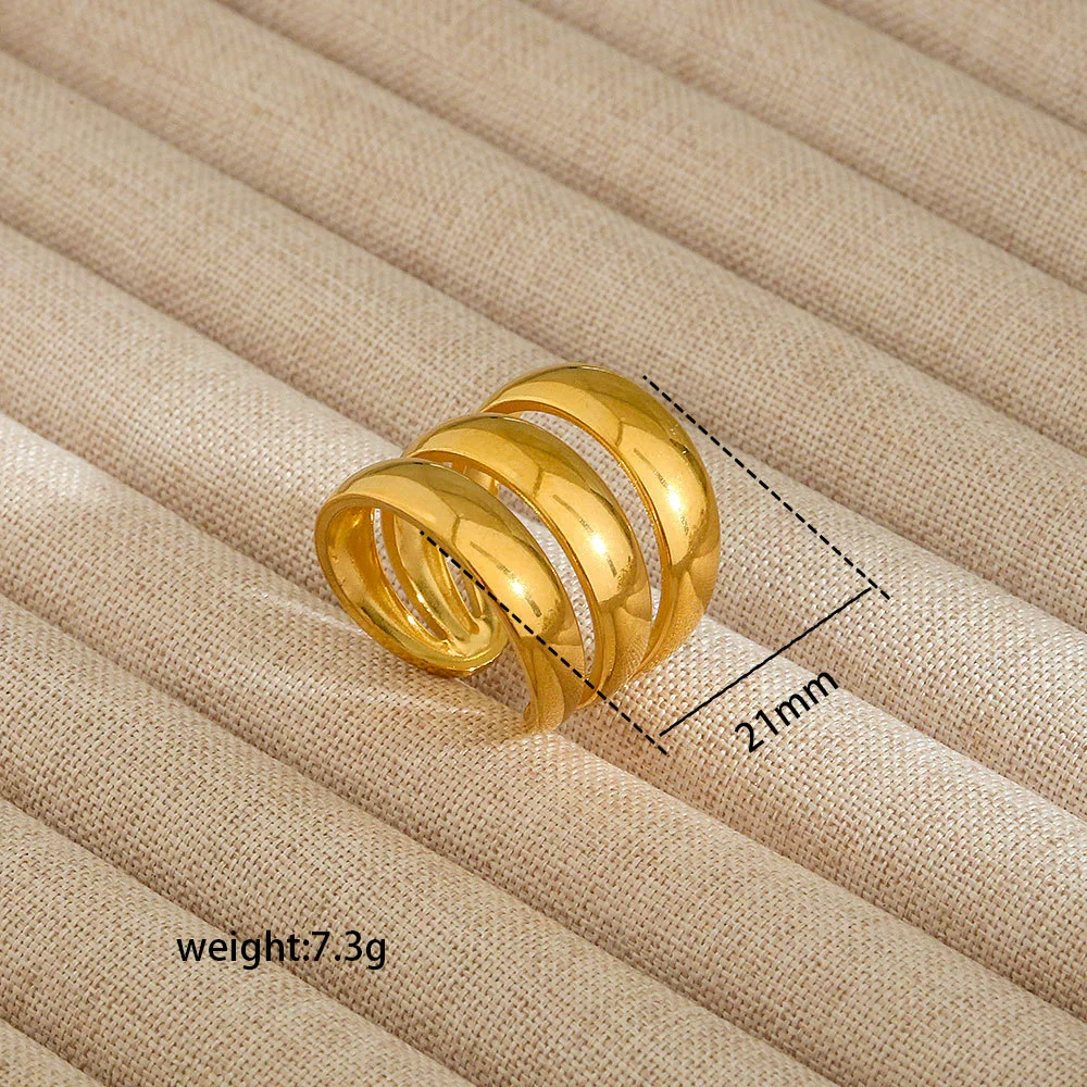 Wholesale Electroplated Heart Shape Geometric Titanium Steel Open Ring For Women And Unisex Ins Style Jewelry - Image 4