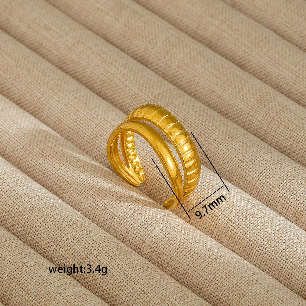 Wholesale Electroplated Heart Shape Geometric Titanium Steel Open Ring For Women And Unisex Ins Style Jewelry - Image 43