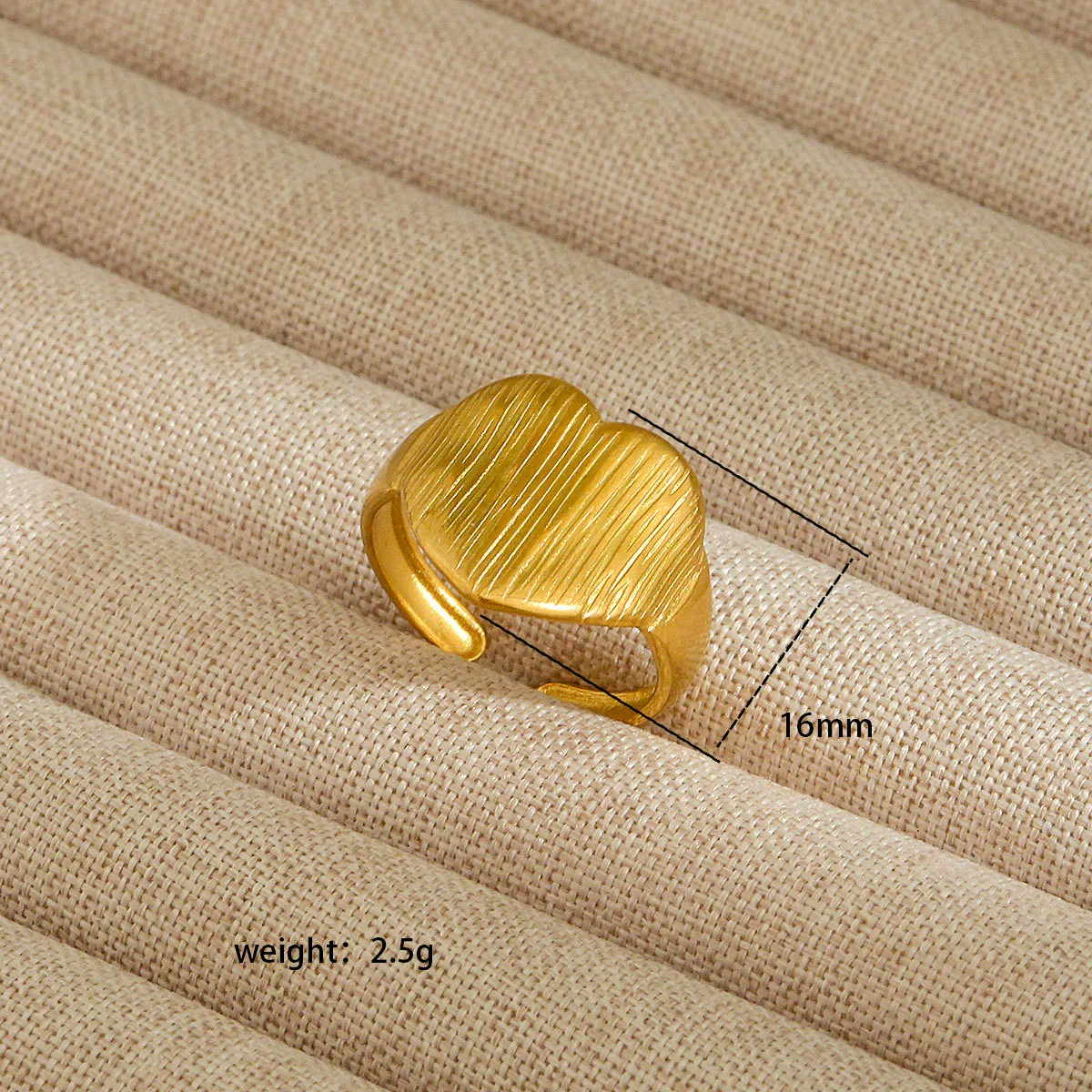 Wholesale Electroplated Heart Shape Geometric Titanium Steel Open Ring For Women And Unisex Ins Style Jewelry - Image 44
