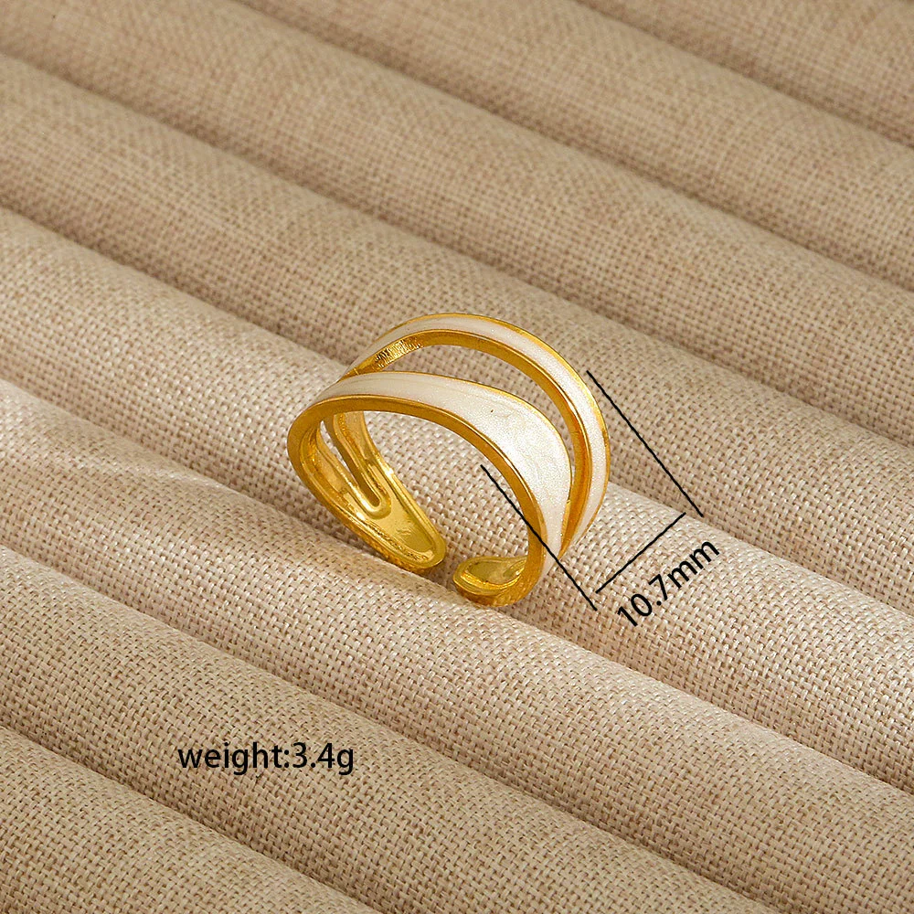 Wholesale Electroplated Heart Shape Geometric Titanium Steel Open Ring For Women And Unisex Ins Style Jewelry - Image 48