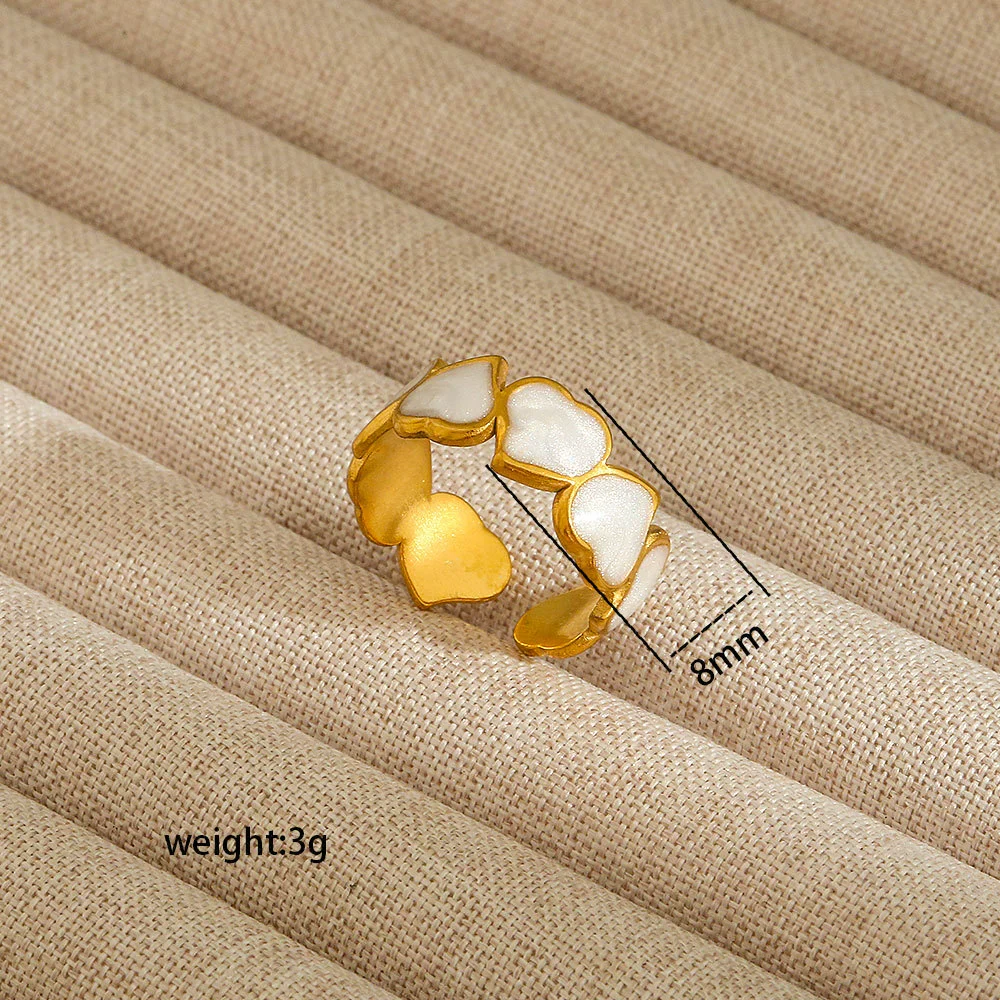 Wholesale Electroplated Heart Shape Geometric Titanium Steel Open Ring For Women And Unisex Ins Style Jewelry - Image 49