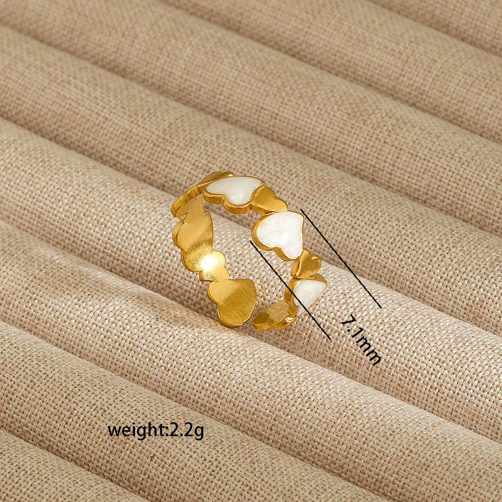 Wholesale Electroplated Heart Shape Geometric Titanium Steel Open Ring For Women And Unisex Ins Style Jewelry - Image 53