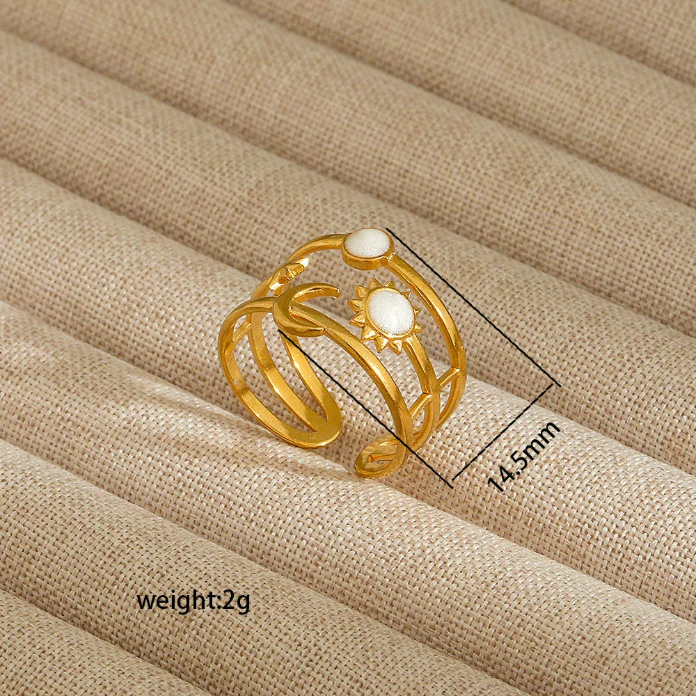 Wholesale Electroplated Heart Shape Geometric Titanium Steel Open Ring For Women And Unisex Ins Style Jewelry - Image 54