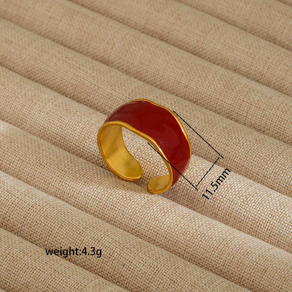 Wholesale Electroplated Heart Shape Geometric Titanium Steel Open Ring For Women And Unisex Ins Style Jewelry - Image 63