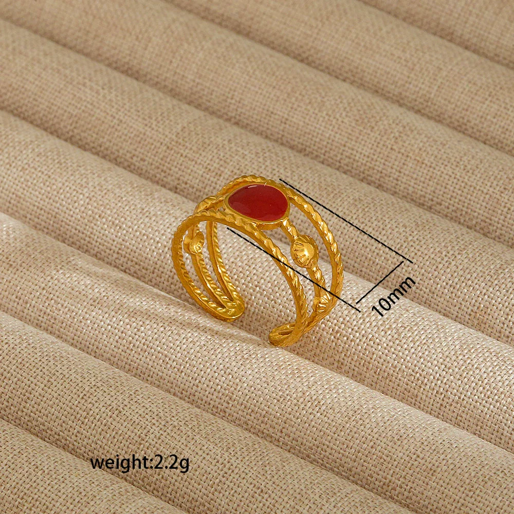 Wholesale Electroplated Heart Shape Geometric Titanium Steel Open Ring For Women And Unisex Ins Style Jewelry - Image 64